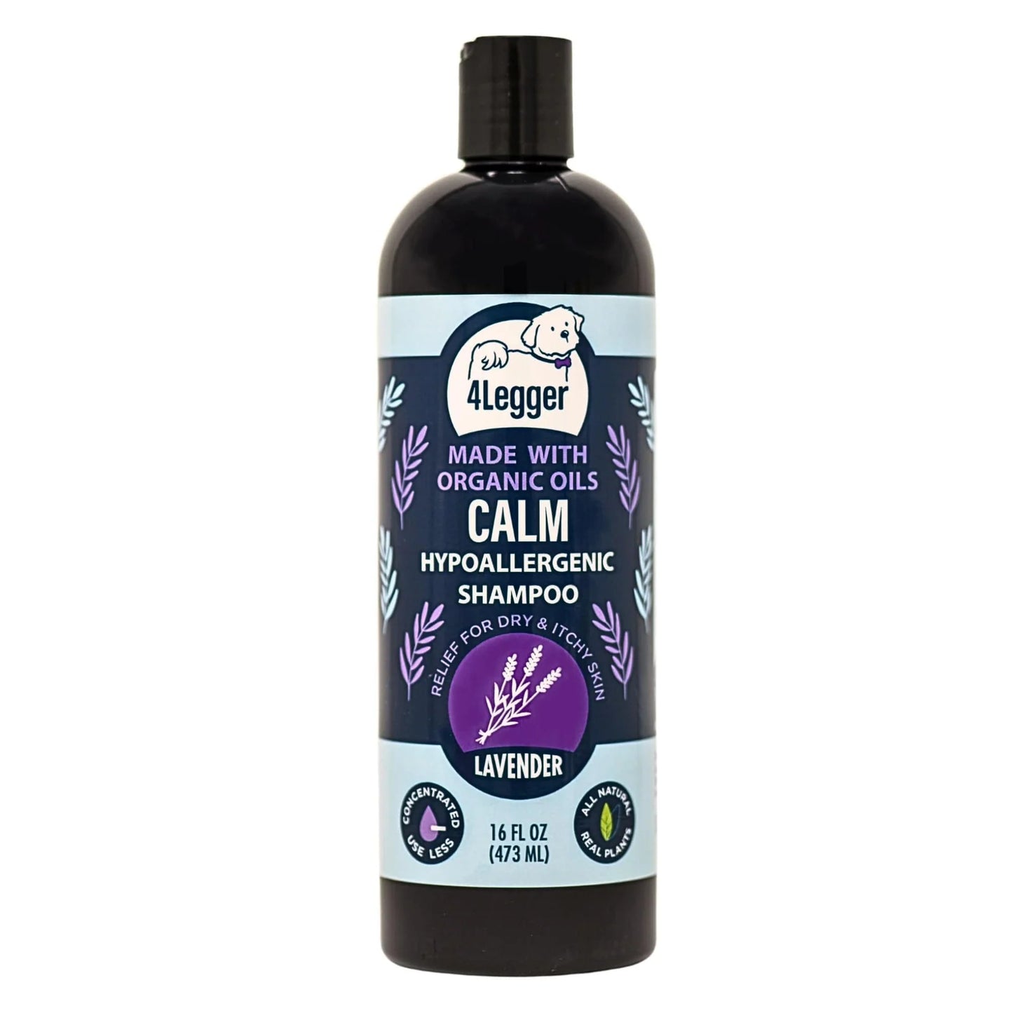 4-Legger Organic Shampoo | Calm w/ Lavender, Calendula & St. John's Wort 16oz